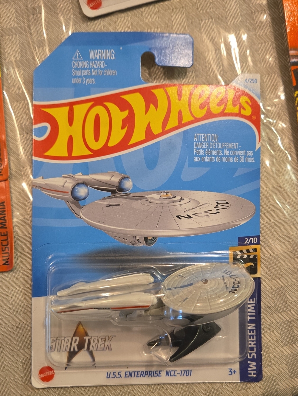 Mattel Hot Wheels U.S.S. Enterprise Packaging — Silver, White, Black, Red